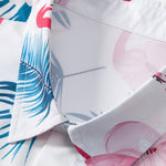 Flamingo Leaf Print Shirt & Swim Shorts Set