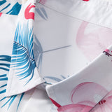 Flamingo Leaf Print Shirt & Swim Shorts Set