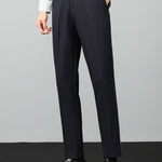 Contrast Trim Waffle Zipper Knit Polo & Slim Fit Tapered Trousers Set