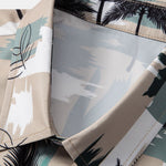 Palm Tree Color Block Print Shirt & Swim Shorts Set