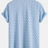 Checkerboard Textured Button Up Shirt