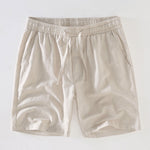 Waffle Shirt & Linen Cotton Blend Drawstring Shorts Set