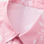 Palm Tree Island Print Shirt & Drawstring Swim Shorts Set