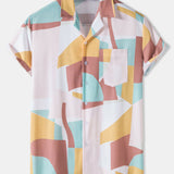 Abstract Color Block Print Shirt