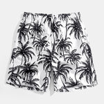 Relax Fit Palm Tree Print Shirt & Palm Tree Print Swim Short Set