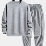 Basic Relax Fit Crew Neck Sweatshirt & Jogging Pants Set