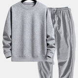 Basic Relax Fit Crew Neck Sweatshirt & Jogging Pants Set
