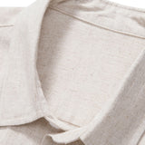 Linen Rayon Blend Shirt & Striped Print Swim Shorts Set