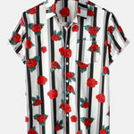Rose Striped Print Shirt