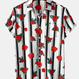 Rose Striped Print Shirt