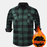 Flannel Fleece Lined Plaid Shirt with Pockets