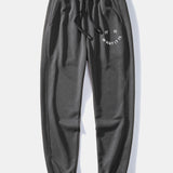 It Is What It Is Print Crew Neck Sweatshirt & Jogging Pants Set