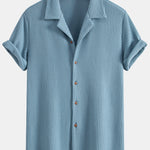 Waffle Shirt & Straight Leg Linen Pants Set