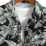 Tropical Plants Print Shirt & Drawstring Swim Shorts Set