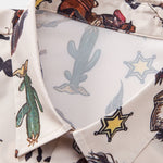Cowboy Print Shirt & Drawstring Swim Shorts Set