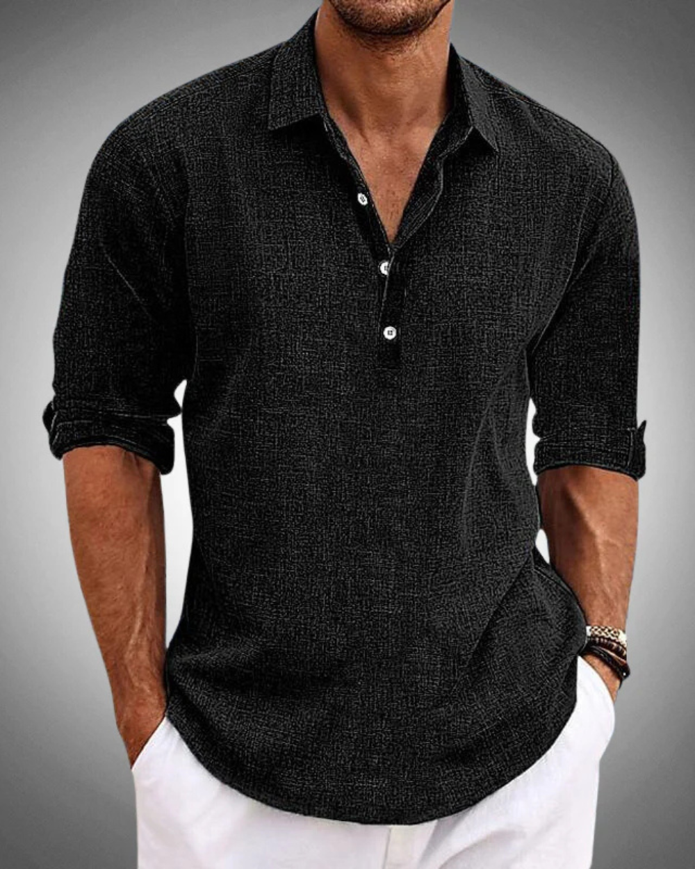 Caleb | Classic Button Front Shirt