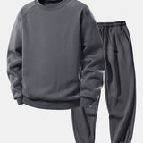 Basic Crew Neck Sweatshirt & Jogger Pants Set