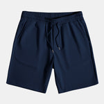 Contrast Ribbed Shirt & Drawstring Ribbed Shorts Set