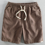 Linen Short Sleeve Shirt & Linen Cotton Blend Drawstring Shorts Set