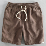 Linen Short Sleeve Shirt & Linen Cotton Blend Drawstring Shorts Set