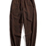 Plaid Corduroy Panel Shirt & Corduroy Jogger Pants Set