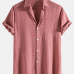 Textured Fabric Short Sleeve Shirt