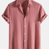 Textured Fabric Short Sleeve Shirt