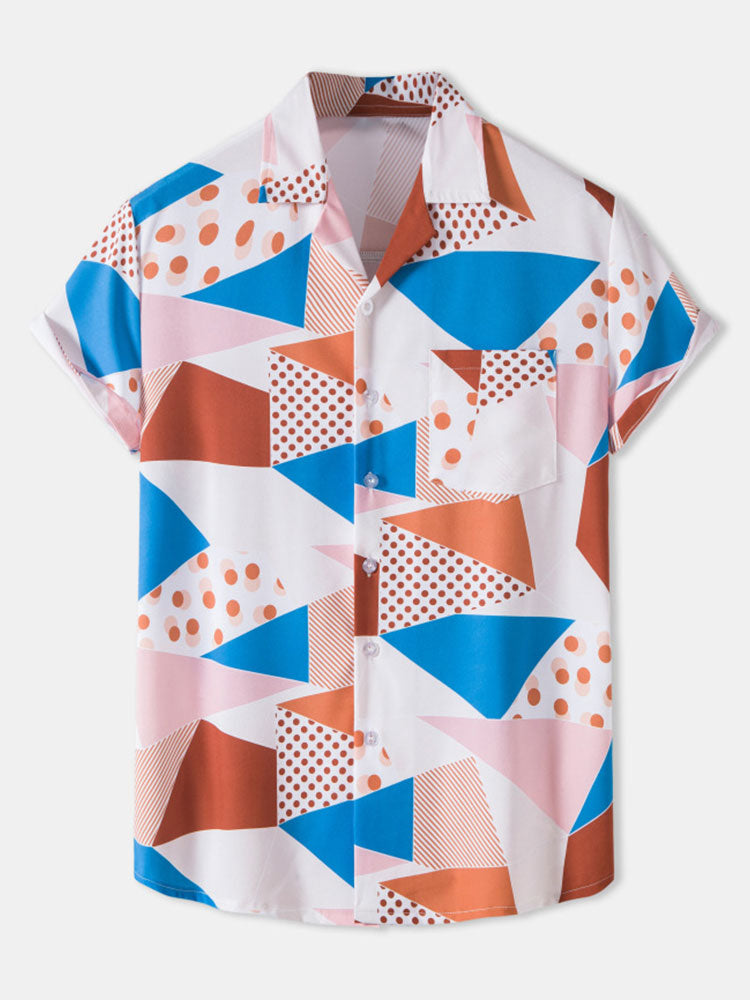 Geometric Polka Dot Print Shirt