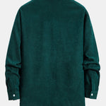 Long Sleeve Plaid Corduroy Patchwork Shirt