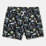 Linen Rayon Blend Shirt & Palm Tree Sailboat Print Swim Shorts Set