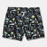 Linen Rayon Blend Shirt & Palm Tree Sailboat Print Swim Shorts Set