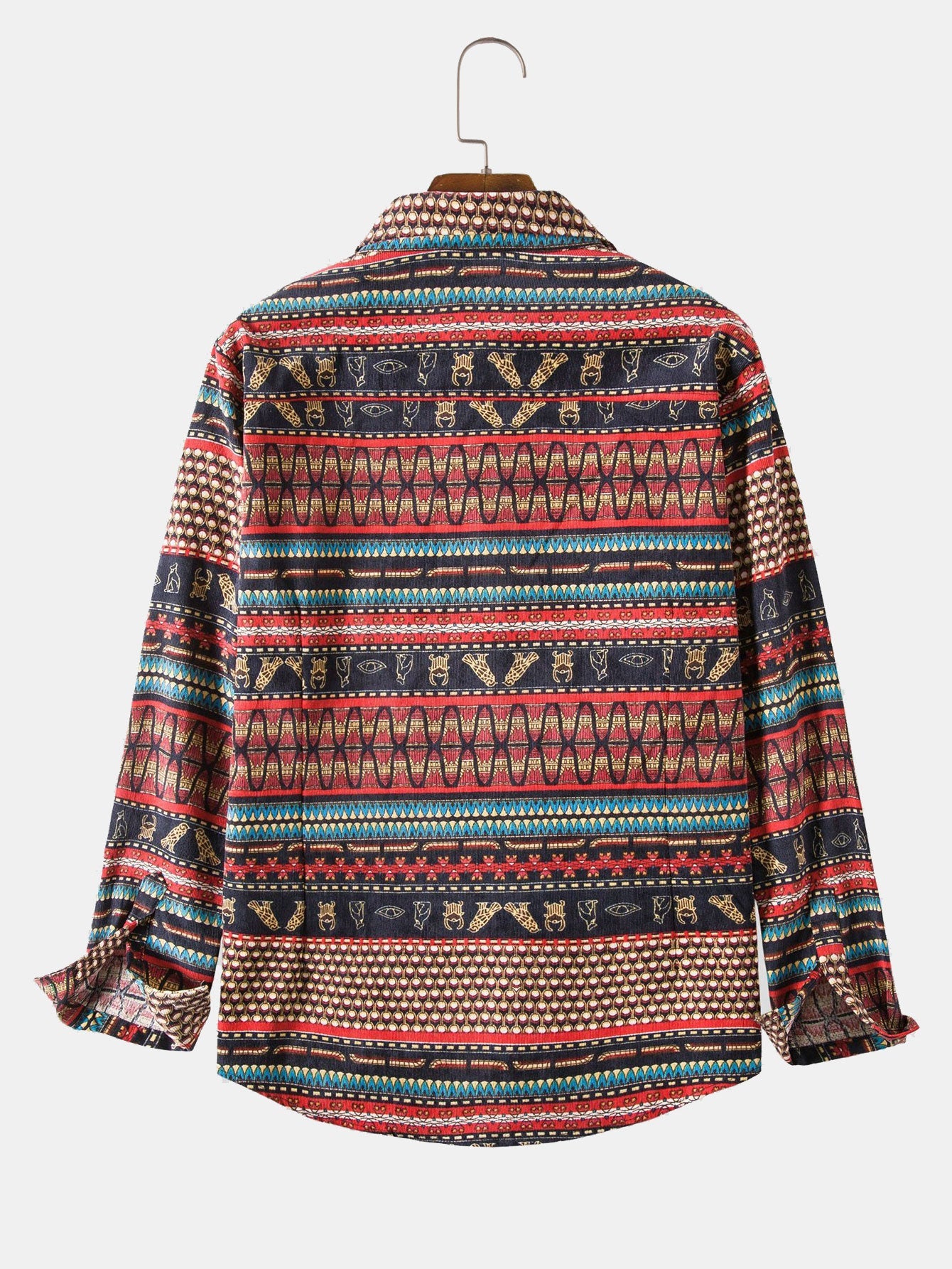 Long Sleeved Tribal Print Corduroy Shirt