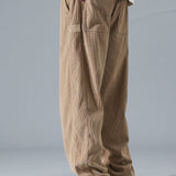 Contrast Corduroy Polo Collar Sweatshirt & Corduroy Pants Set