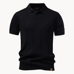 RIBBED KNIT POLO FOR MEN
