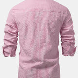 Seersucker Striped Button Up Shirt