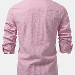 3 Pieces Seersucker Striped Button Up Shirt