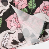 Skull Rose Print Button Up Shirt