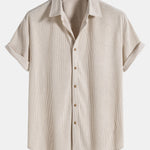 Corduroy Button Up Short Sleeved Shirt & Corduroy Pants Set