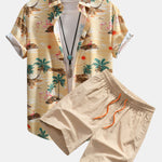 Flamingo Habitat Print Shirt & Swim Shorts Set