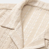 Floral Jacquard Textured Cuban Shirt