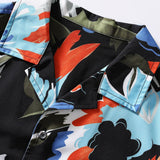 Hand Drawn Floral Print Revere Shirt