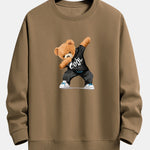 Cool Bear Print Relax Fit Crew Neck Sweatshirt & Jogging Pants Set