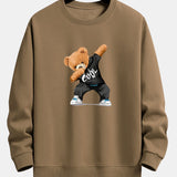 Cool Bear Print Relax Fit Crew Neck Sweatshirt & Jogging Pants Set