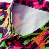 Colorful Leopard Print Shirt & Swim Shorts Set