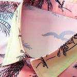 Palm Tree Seagull Print Shirt & Swim Shorts Set