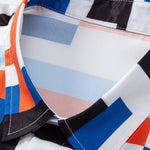 Striped Color Block Print Shirt & Swim Shorts Set