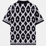 Retro Rhombus Geometric Knit Shirt