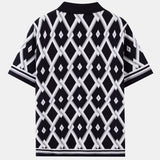 Retro Rhombus Geometric Knit Shirt