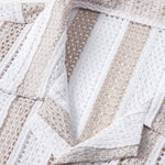 Striped Mesh Cuban Shirt & Wrinkle Textured Straight Leg Pants Set