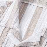 Striped Mesh Cuban Shirt